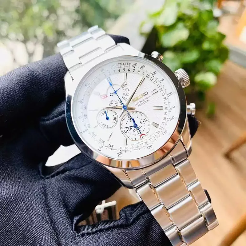 Seiko Neo Classic Chronograph White Dial Men’s Watch- SPC123P1